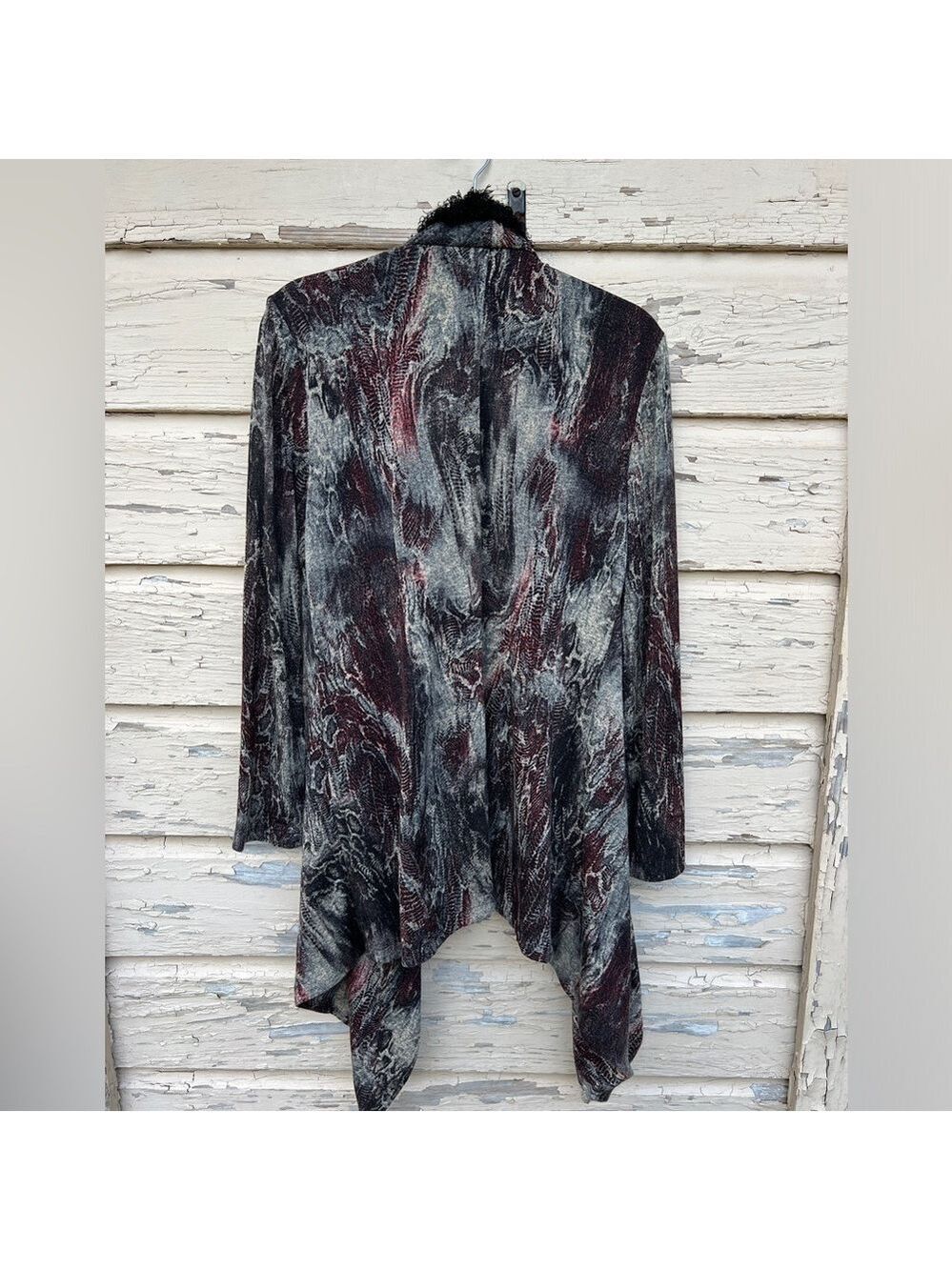 Alberto Makali Snakeskin Print Open Front Longline Waterfall Fall Cardigan XL - Picture 8 of 8